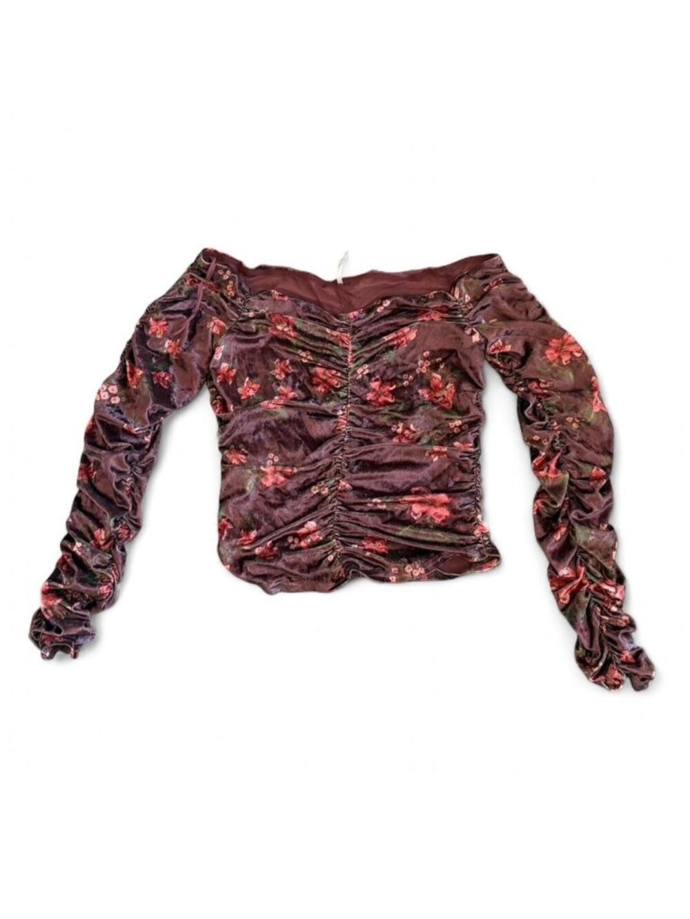 NWT Free People Velvet Reina topwith floral print